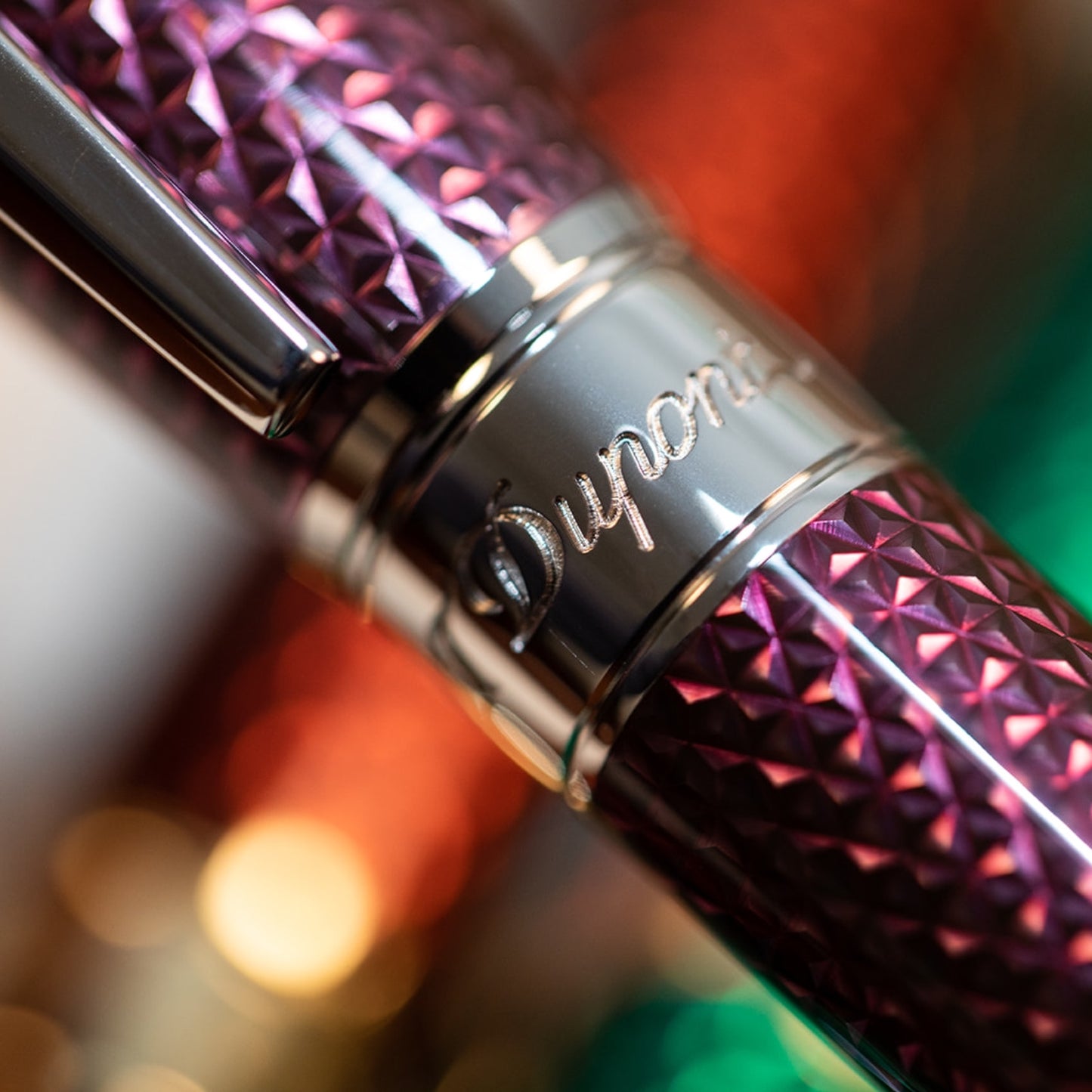 S.T. Dupont Line D Large Firehead Guilloché Amethyst