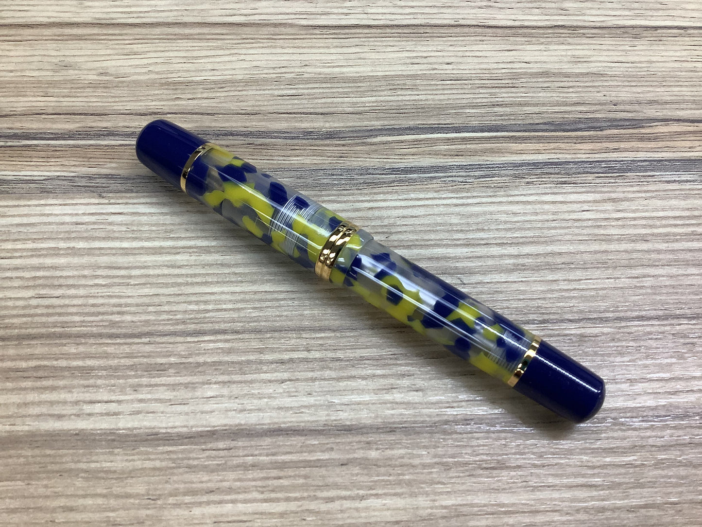 Bexley Blue and Yellow Marble - Rollerball Pen