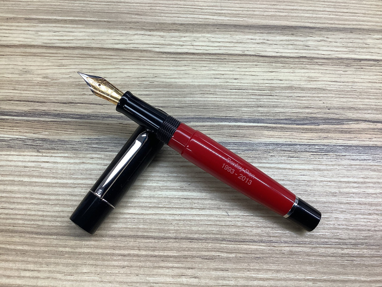 Bexley Red and Black 1993-2013 Two Tone Steel - Fountain Pen