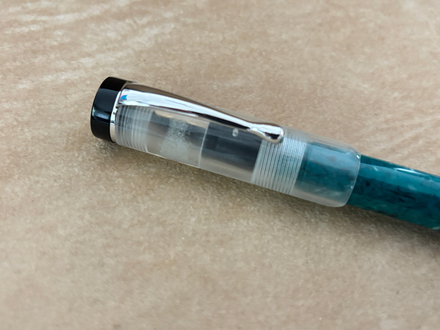 Bexley Deluxe Green Jade with Clear Demo Cap 18k Gold Nib - Fountain Pen