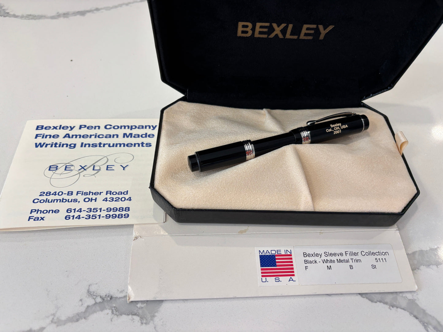 Bexley Sleeve Filler Black Rhodium Trim (Circa 2001) - Fountain Pen