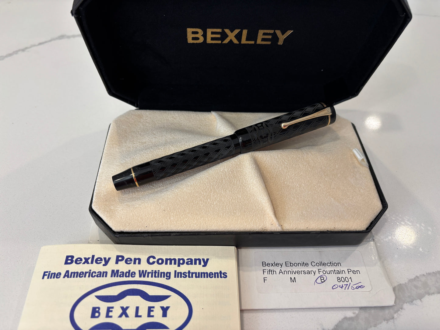 Bexley Black Chased Ebonite 5th Anniversary 1993-1998 (047/500) - Fountain Pen