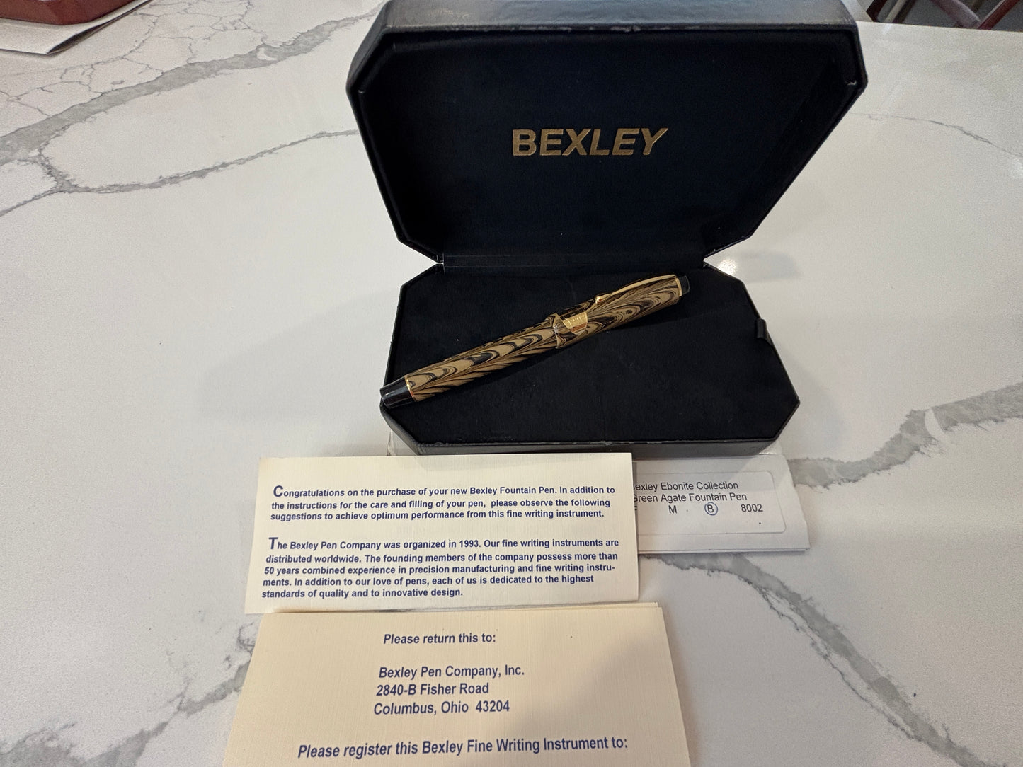 Bexley Green Ripple Ebonite 5th Anniversary 1993-1998 - Fountain Pen