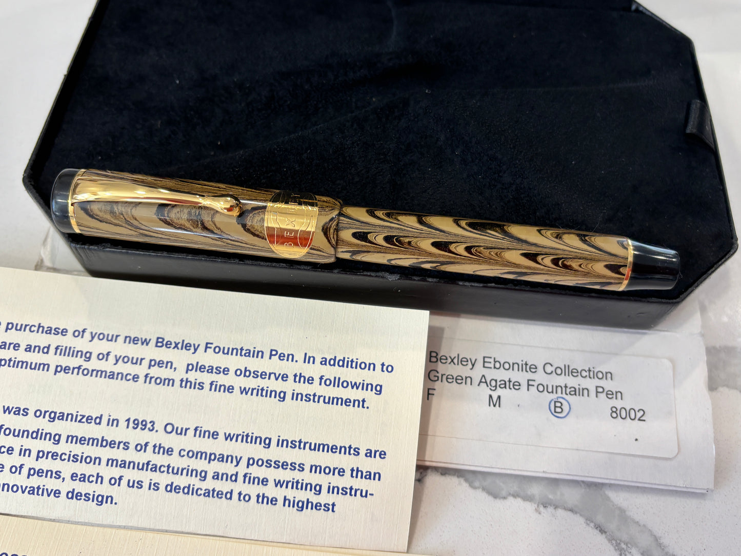 Bexley Green Ripple Ebonite 5th Anniversary 1993-1998 - Fountain Pen
