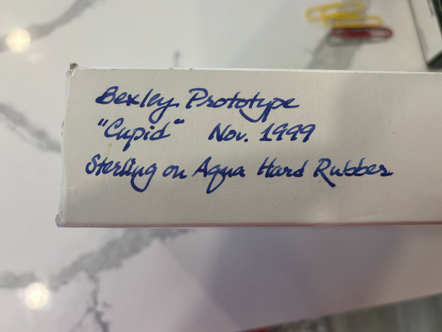 Bexley Decoband Ebonite Aqua Green Ripple Cupid Overlay (Only One Produced) - Fountain Pen