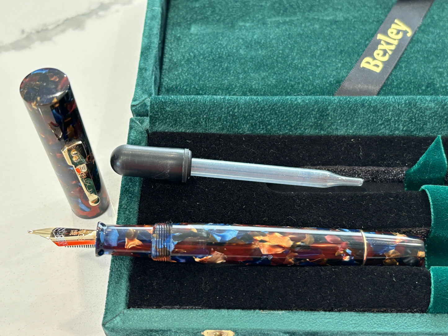 Bexley Grand Finale Tiger Eye Oversize Eyedropper Filler - Fountain Pen