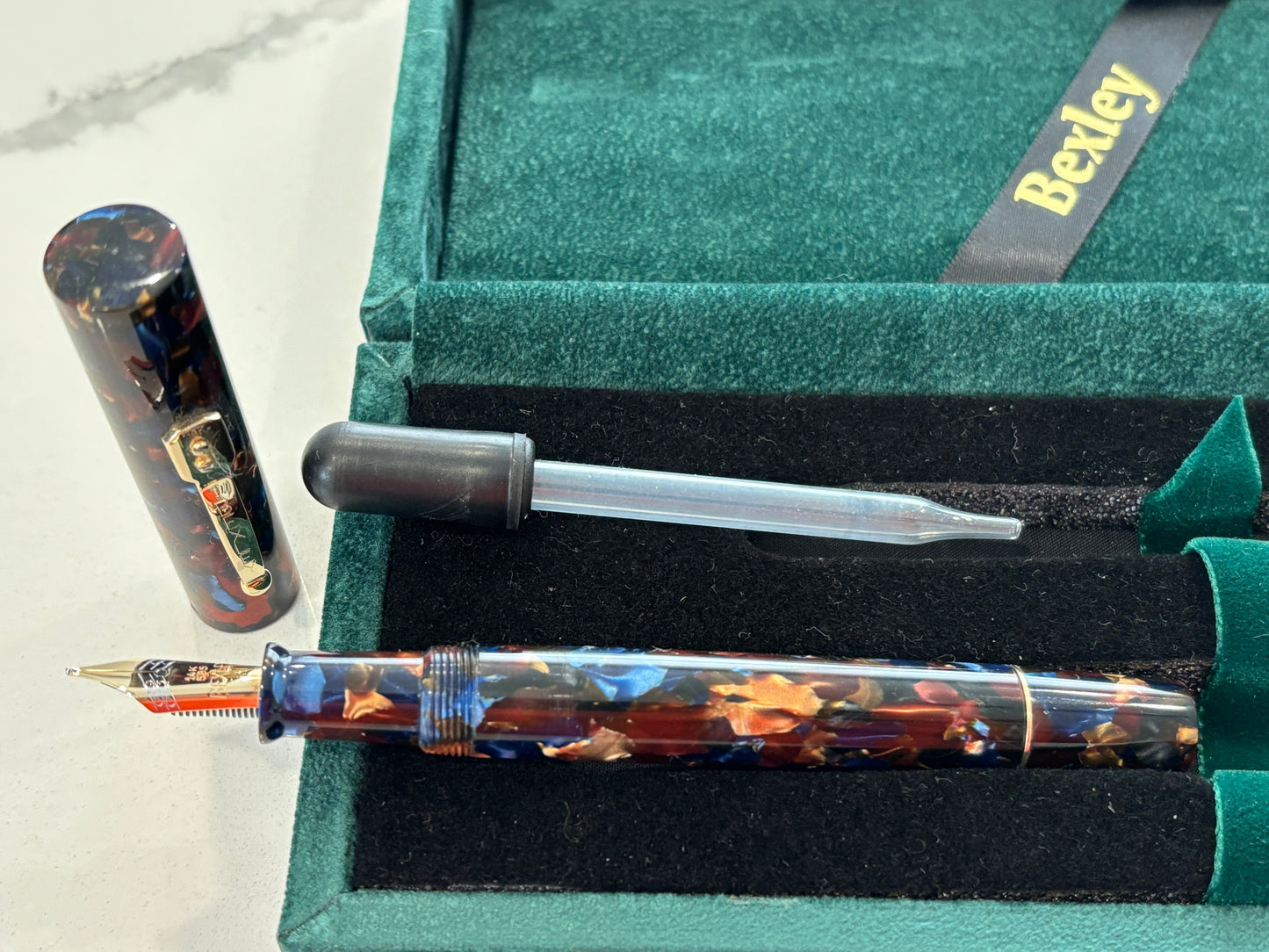 Bexley Grand Finale Tiger Eye Oversize Eyedropper Filler - Fountain Pen