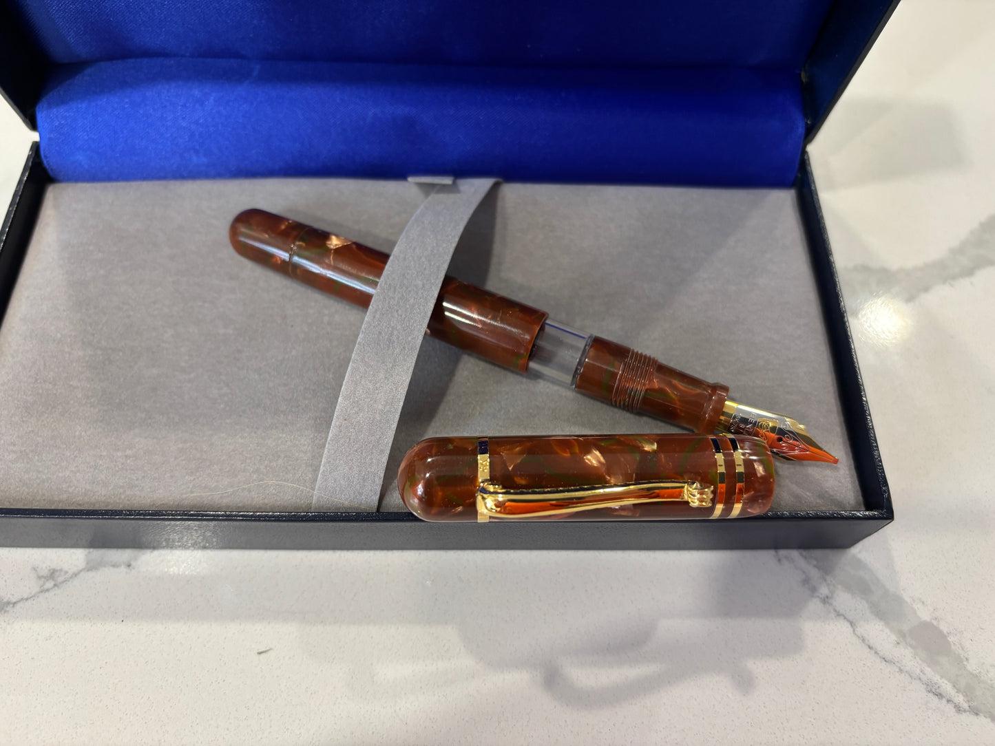 Bexley Custom Terra Cotta True Celluloid Gold Trim (Circa 2006) - Fountain Pen