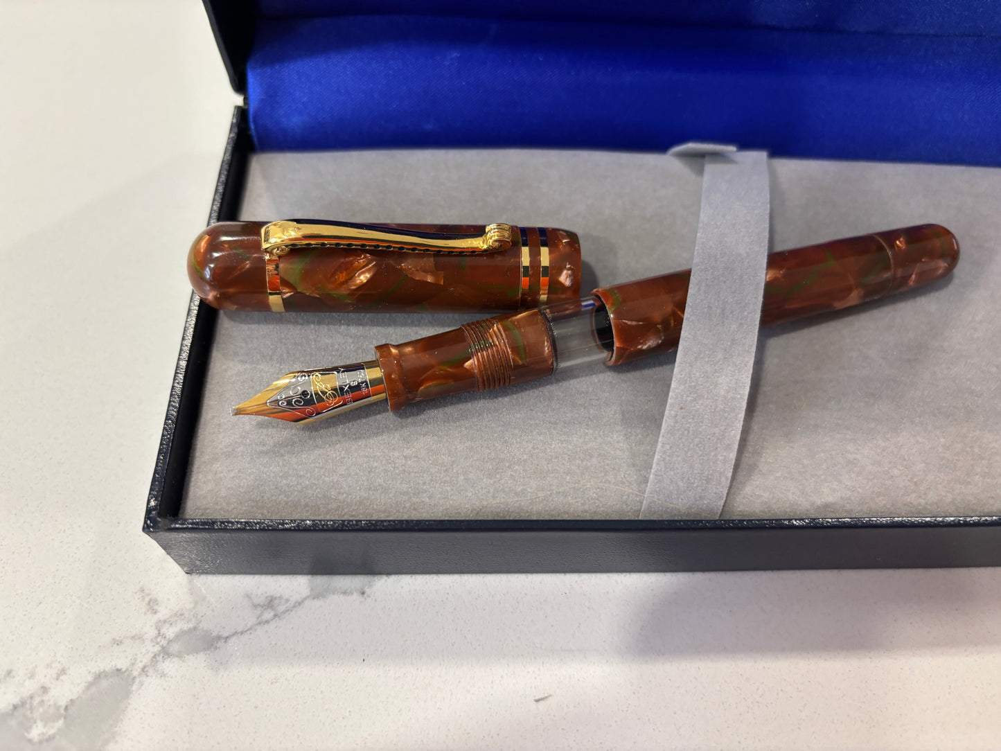 Bexley Custom Terra Cotta True Celluloid Gold Trim (Circa 2006) - Fountain Pen