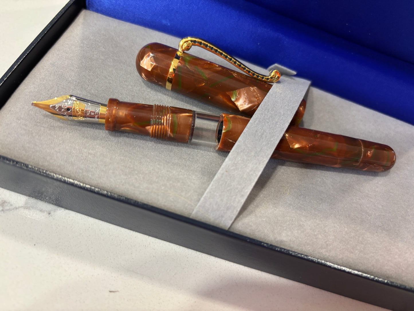 Bexley Custom Terra Cotta True Celluloid Gold Trim (Circa 2006) - Fountain Pen