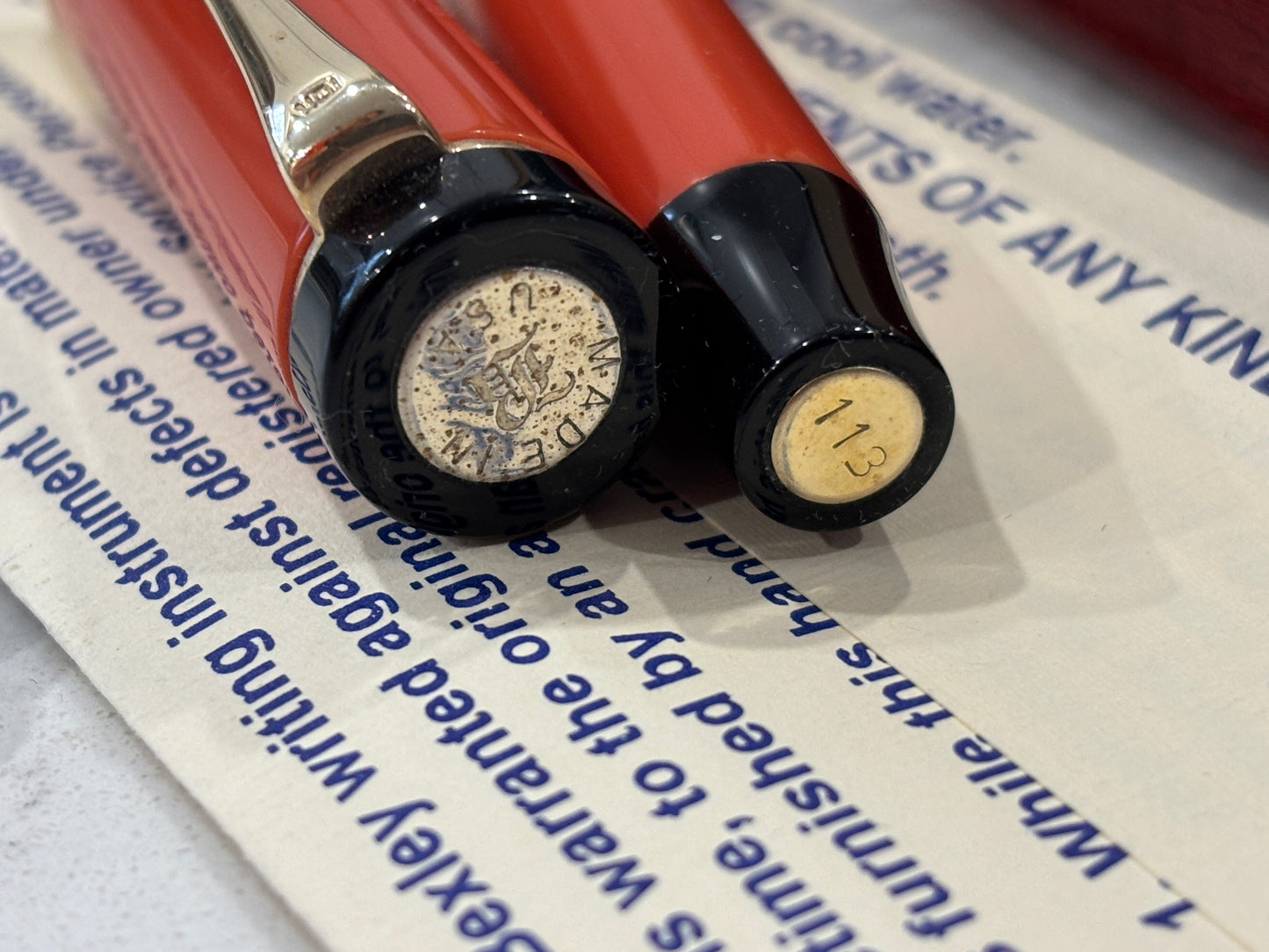 Bexley Deluxe Orange Limited Edition 113/250 (Circa 1994) - Fountain Pen