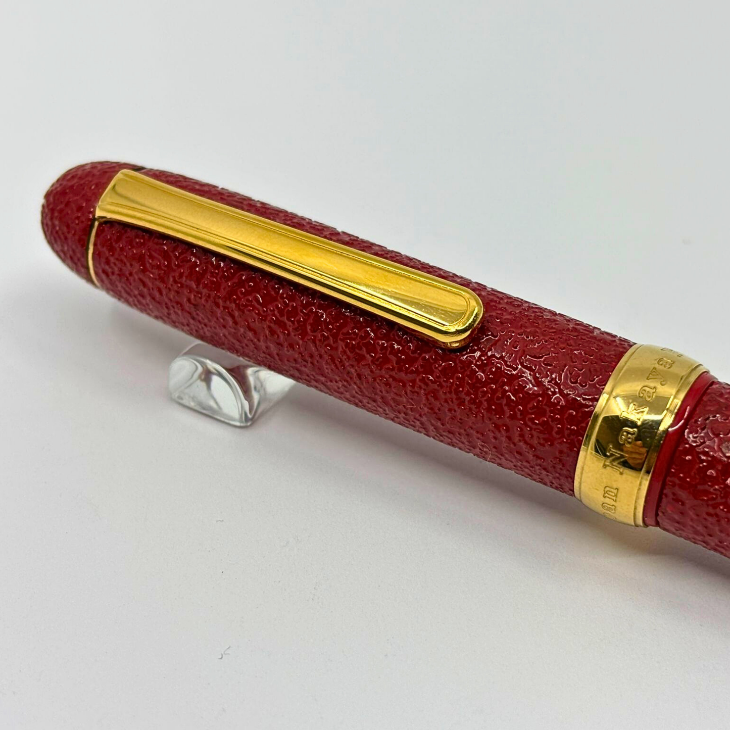 Nakaya Portable Writer Ishime-Kanshitsu Aka-tamenuri with Gold Ring - Fountain Pen