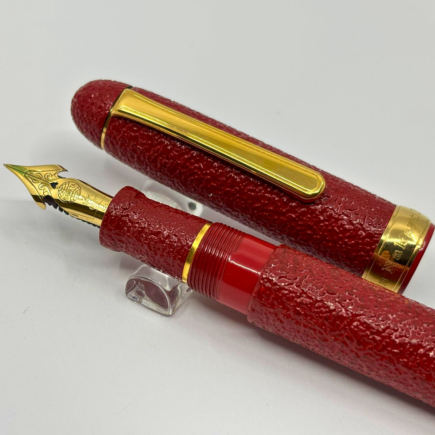 Nakaya Portable Writer Ishime-Kanshitsu Aka-tamenuri with Gold Ring - Fountain Pen