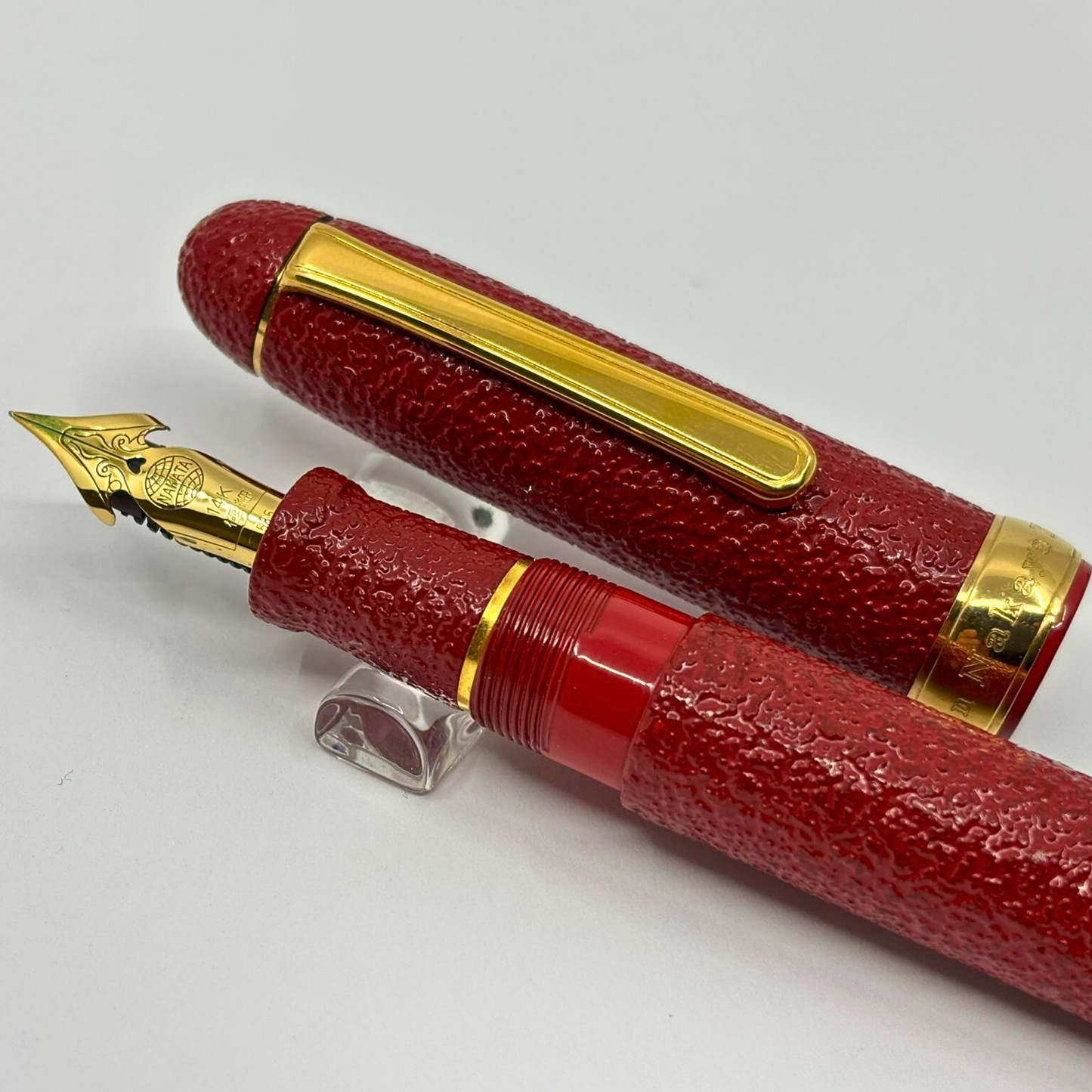 Nakaya Portable Writer Ishime-Kanshitsu Aka-tamenuri with Gold Ring - Fountain Pen