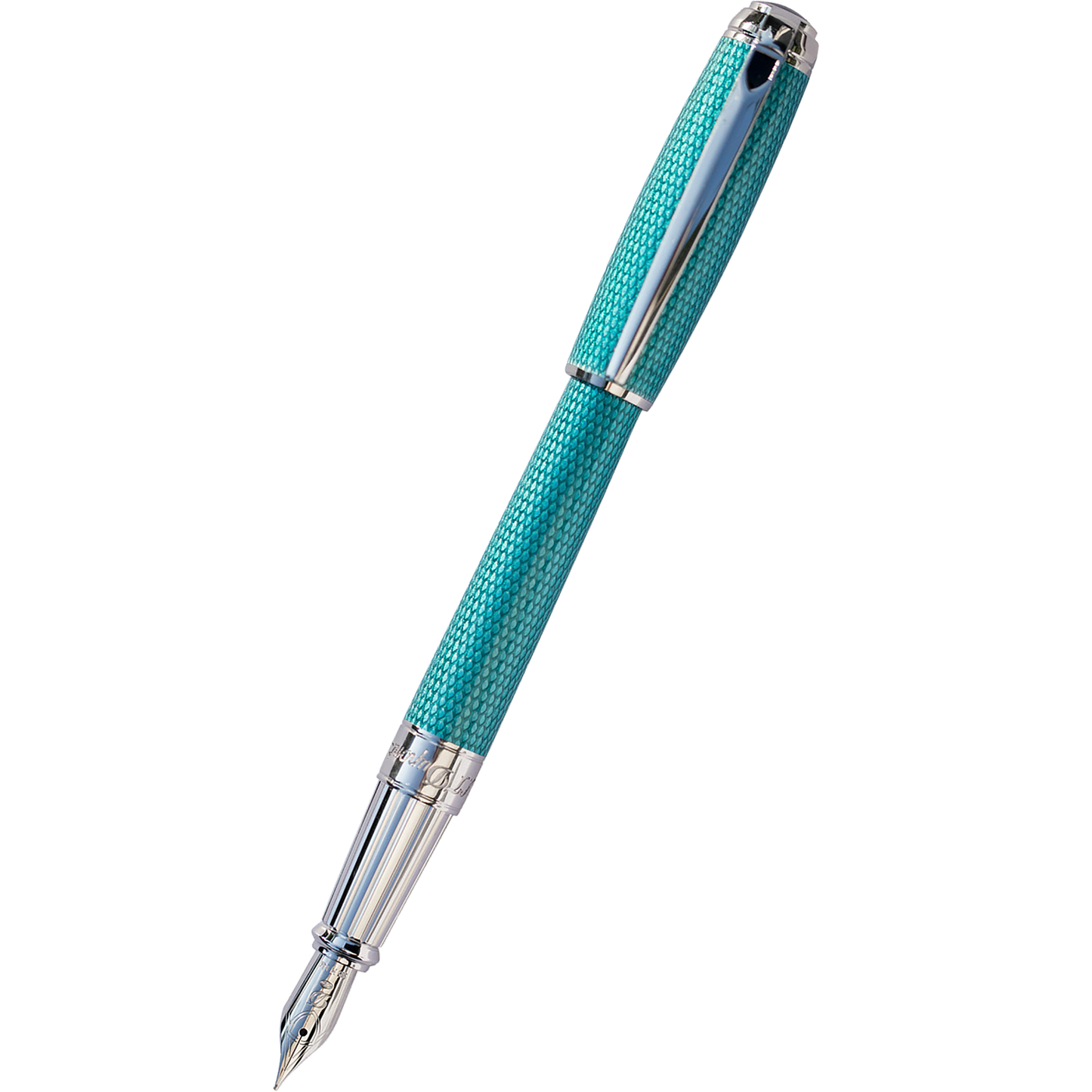 S.T. Dupont Line D Large Diamond Guilloché Aquamarine