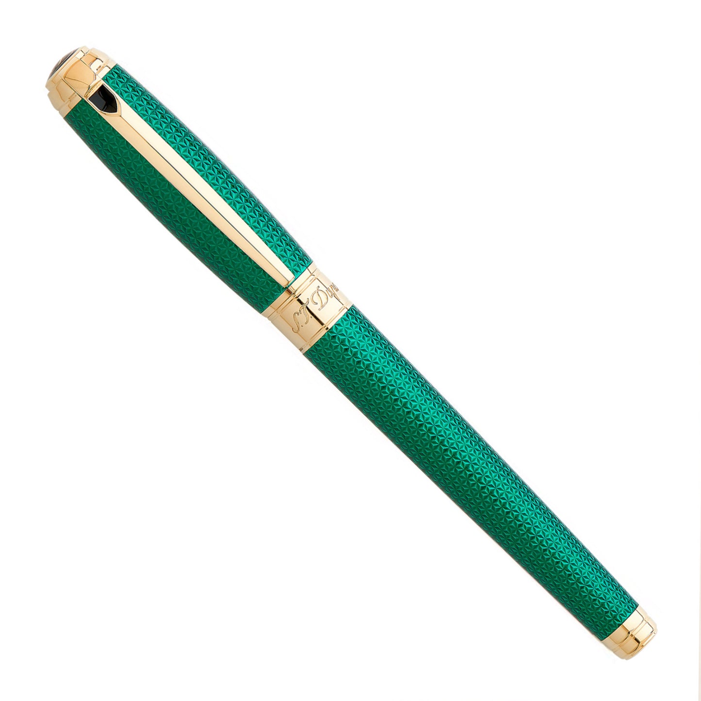 S.T. Dupont Line D Large Firehead Guilloché Emerald