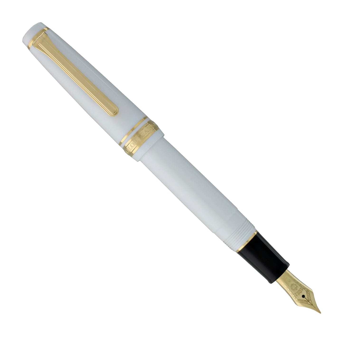 Sailor Pro Gear Slim White w/Gold Trim - Fountain Pen (14Kt Nib)