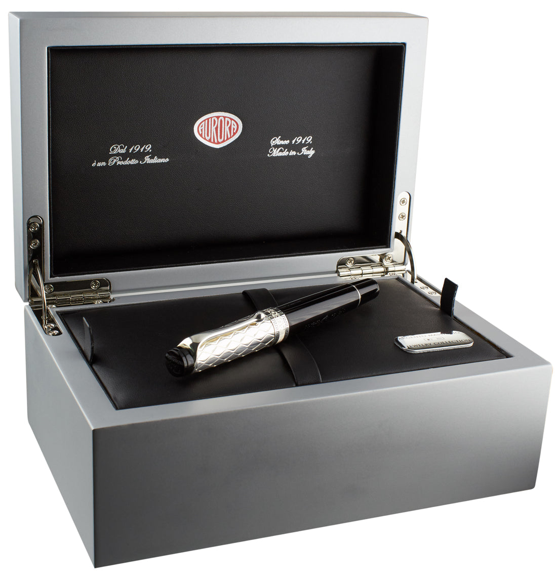 Aurora Riflessi Sterling Silver Cap Black Barrel - nibs.com