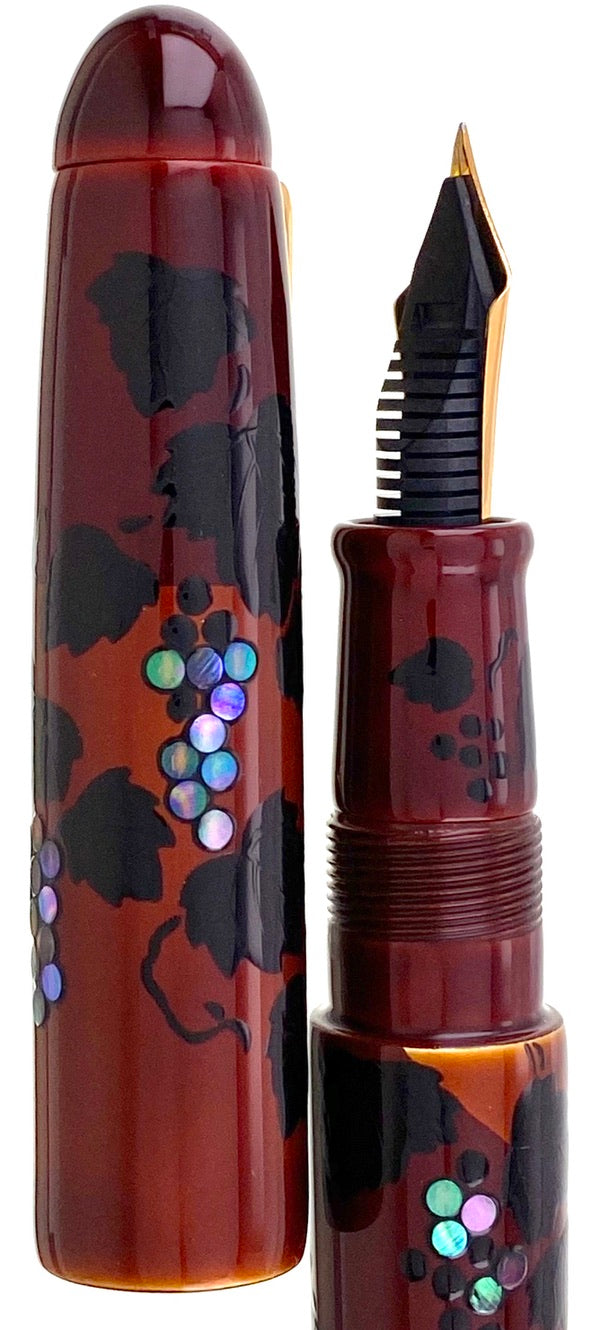 Nakaya Portable Writer Yakou Maki-e Grapes and Wine Glass - nibs.com