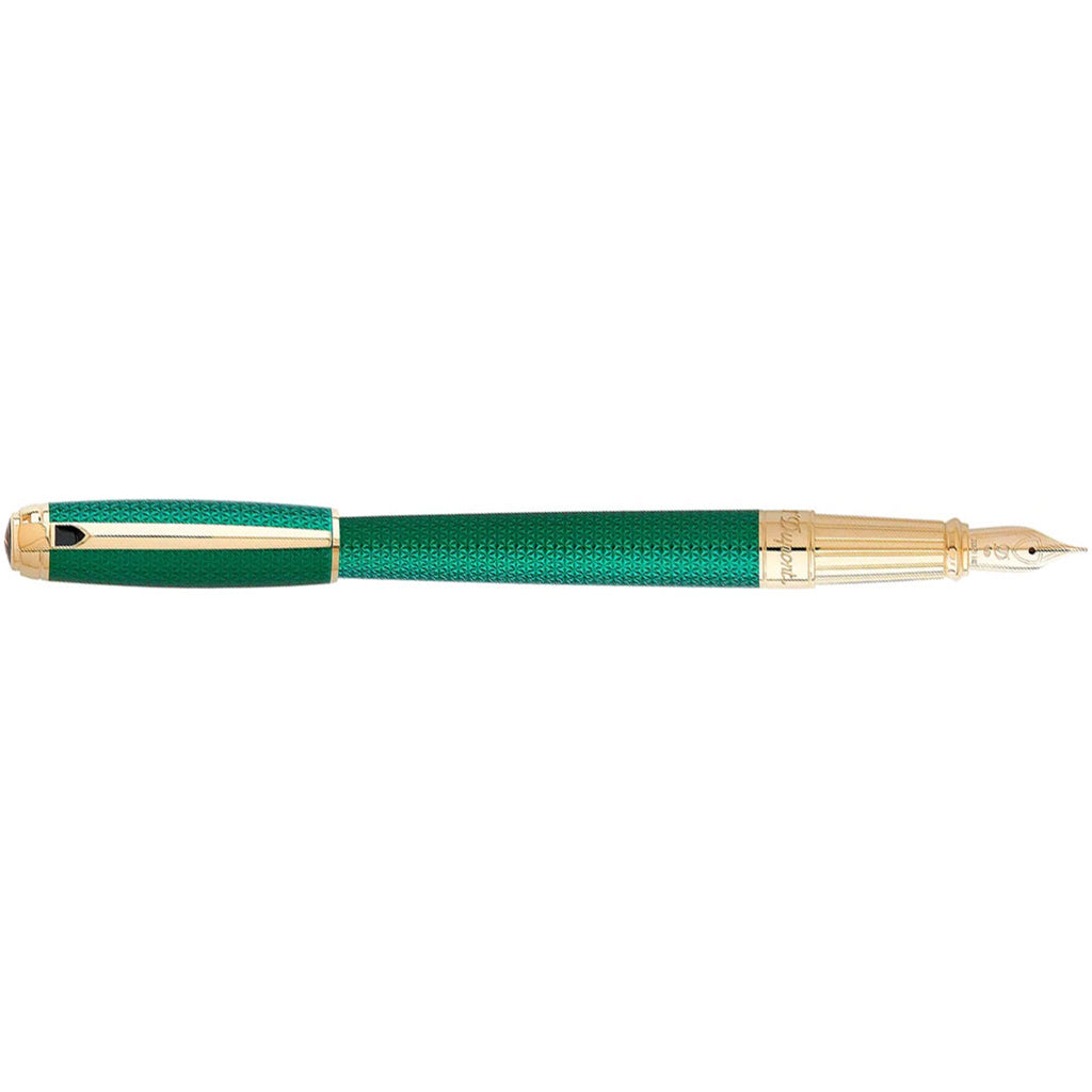 S.T. Dupont Line D Large Firehead Guilloché Emerald - nibs.com