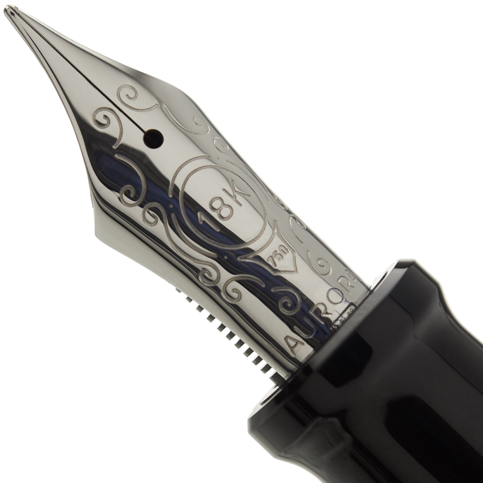 Aurora Riflessi Sterling Silver Cap Black Barrel - nibs.com