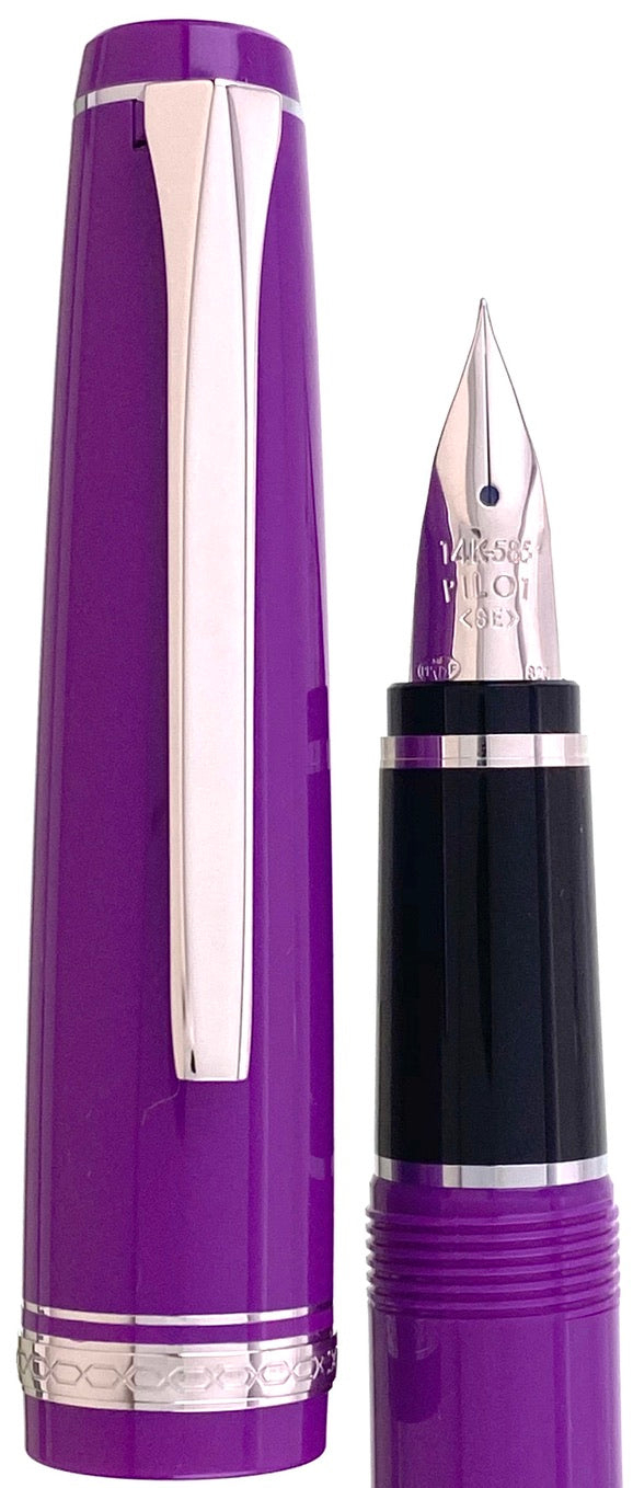 Pilot Falcon Resin Purple Rhodium - nibs.com