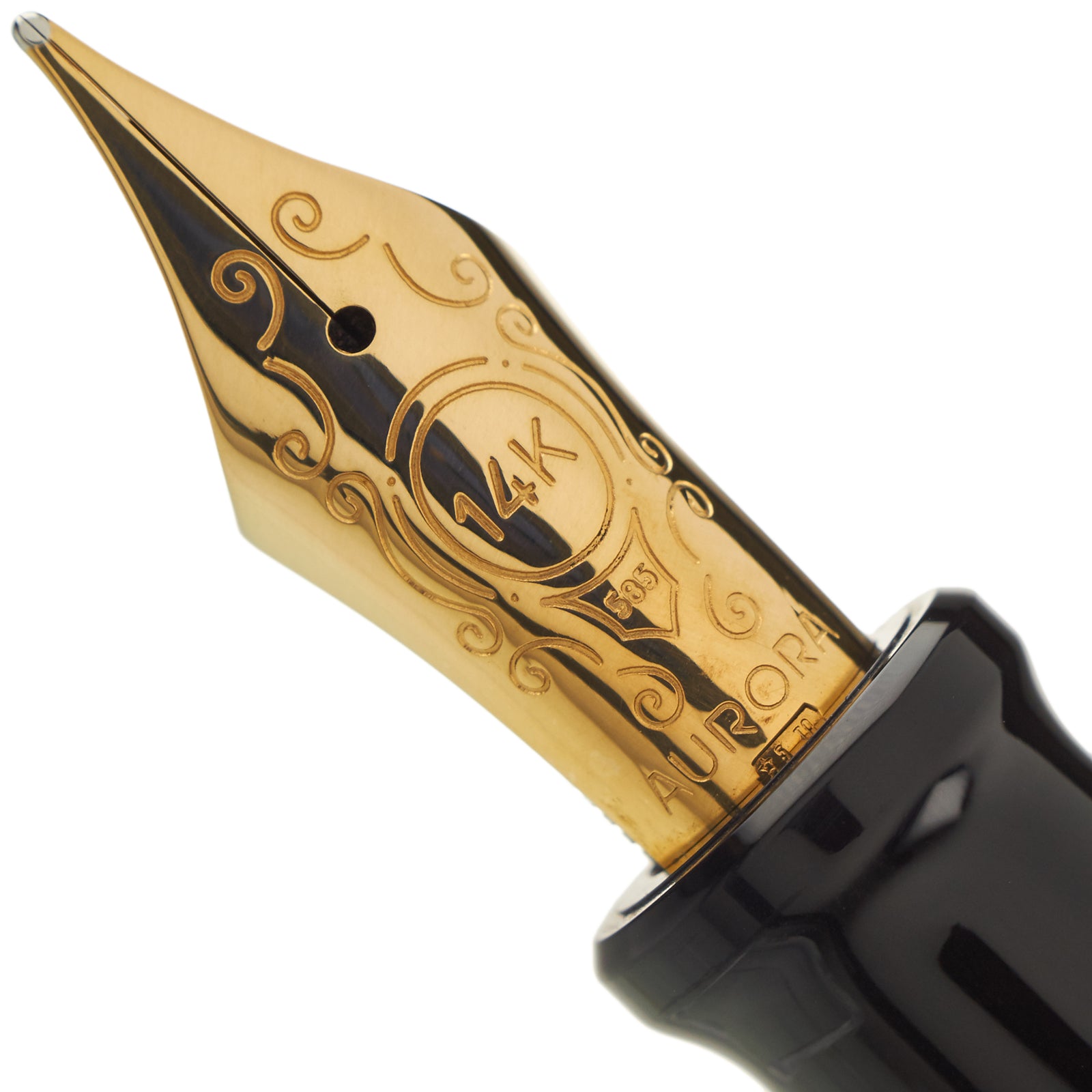 Aurora Optima Black Resin Silver Cap - nibs.com