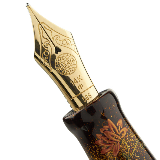 Nakaya Portable Cigar Lotus Maki-e Kuro-tamenuri - nibs.com
