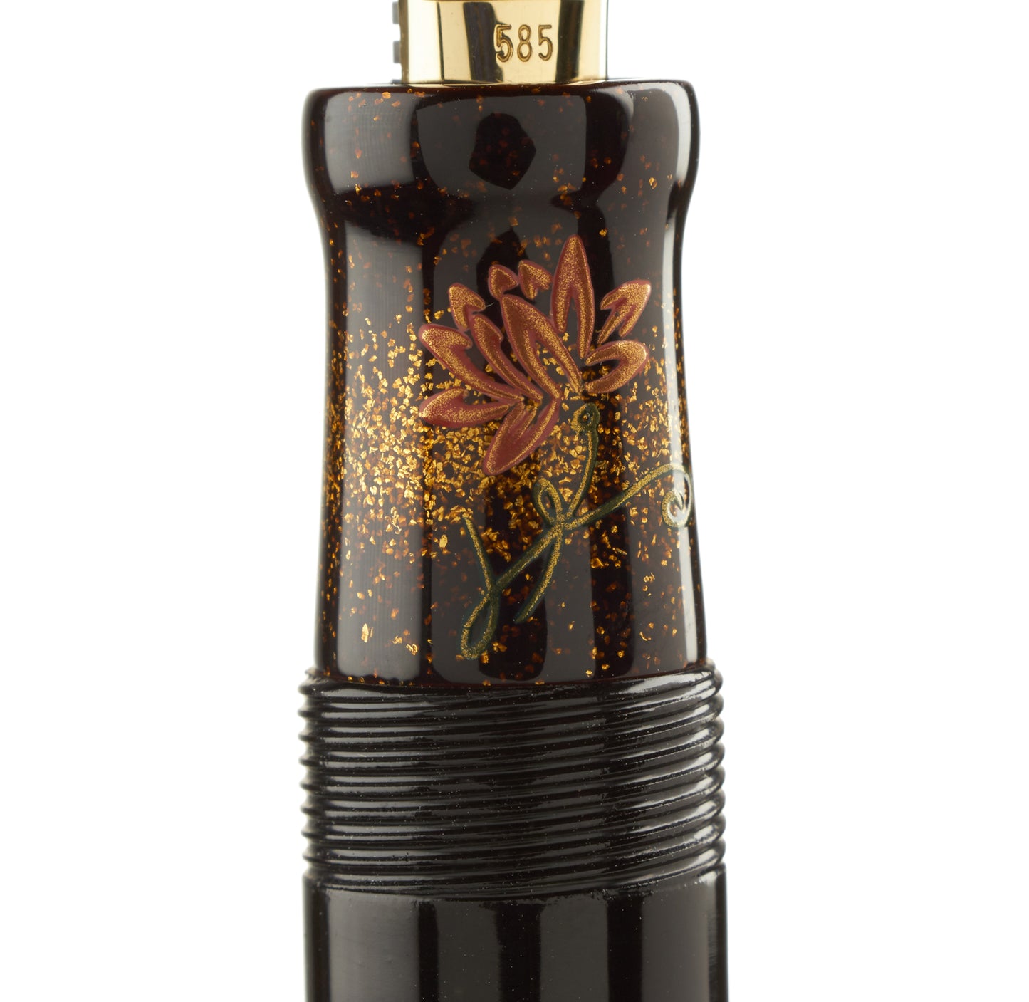 Nakaya Portable Cigar Lotus Maki-e Kuro-tamenuri - nibs.com