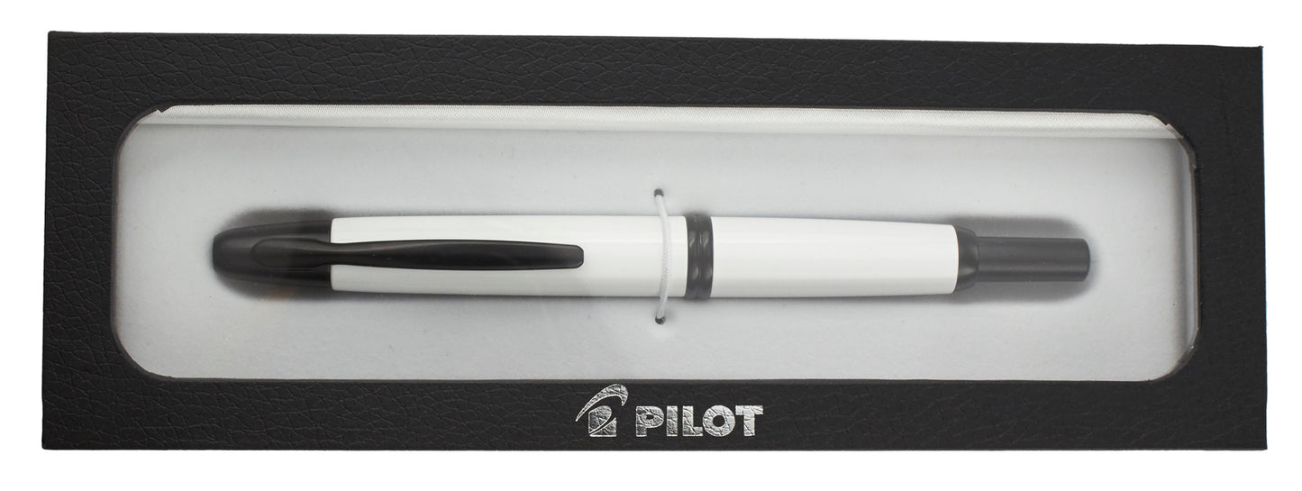 Pilot Vanishing Point White Black Matte - nibs.com
