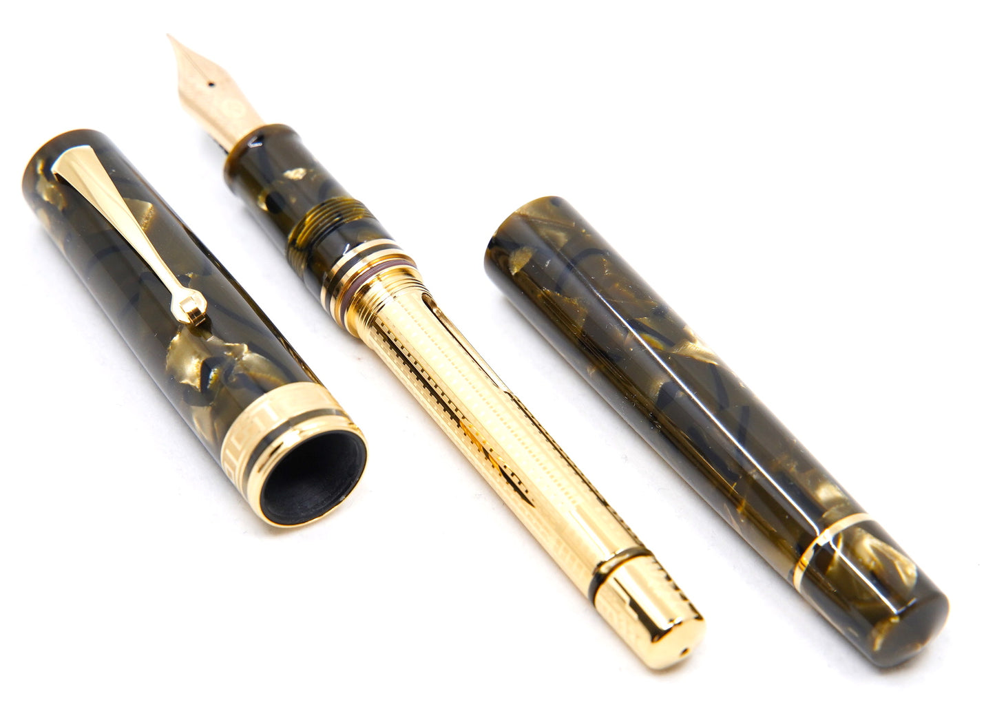 ASC Bologna Medio Green Autumn Celluloid Gold - nibs.com