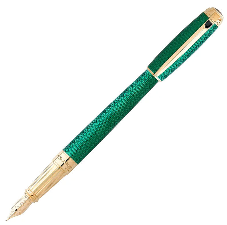S.T. Dupont Line D Large Firehead Guilloché Emerald - nibs.com
