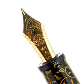 Nakaya Piccolo Writer Housoge Black Gold - nibs.com