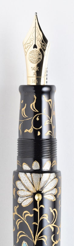 Nakaya Piccolo Cigar Chinkin Palmet Colored Powders Black - nibs.com