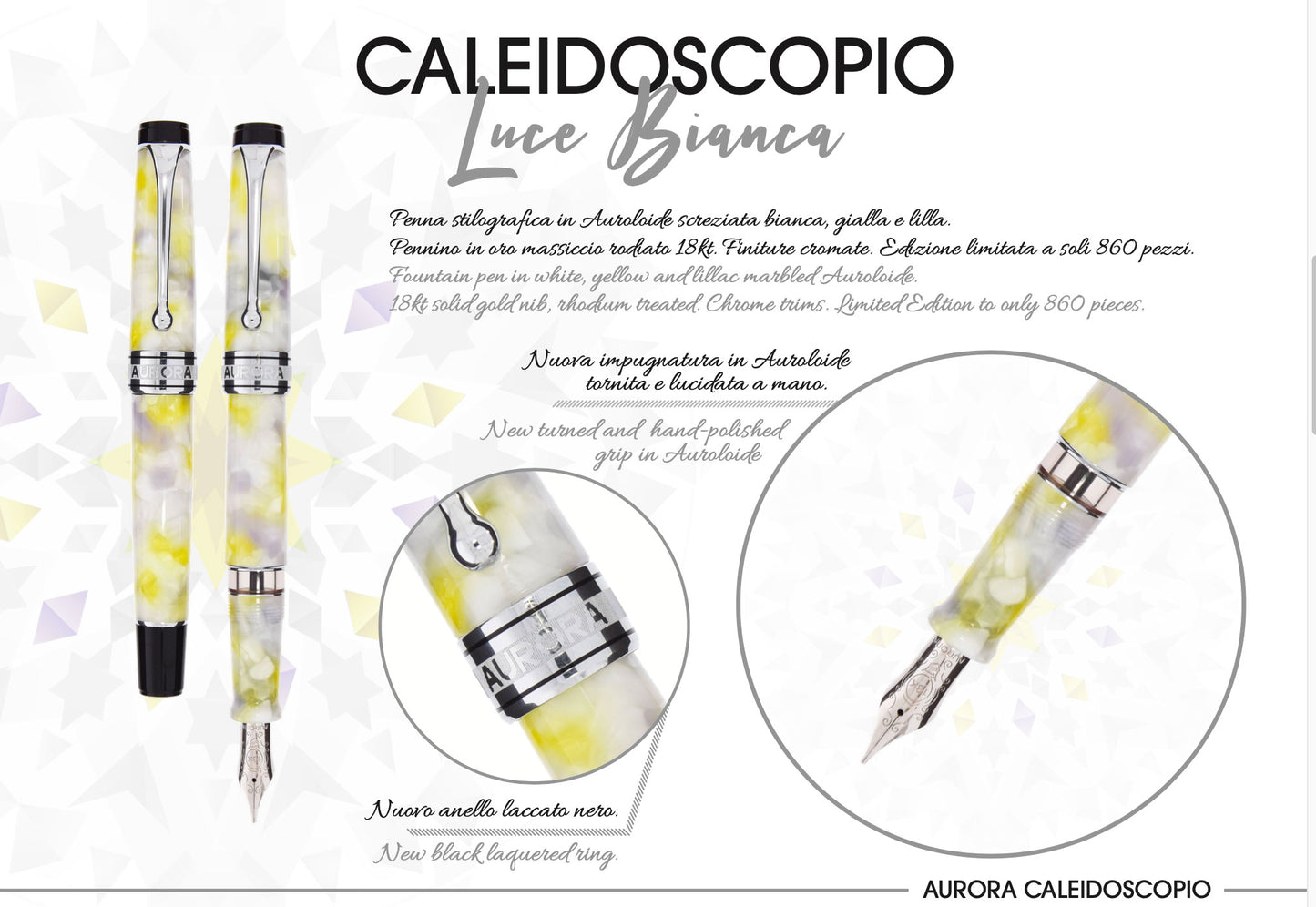 Aurora Optima Caleidoscope Luce Bianca Limited Edition - nibs.com