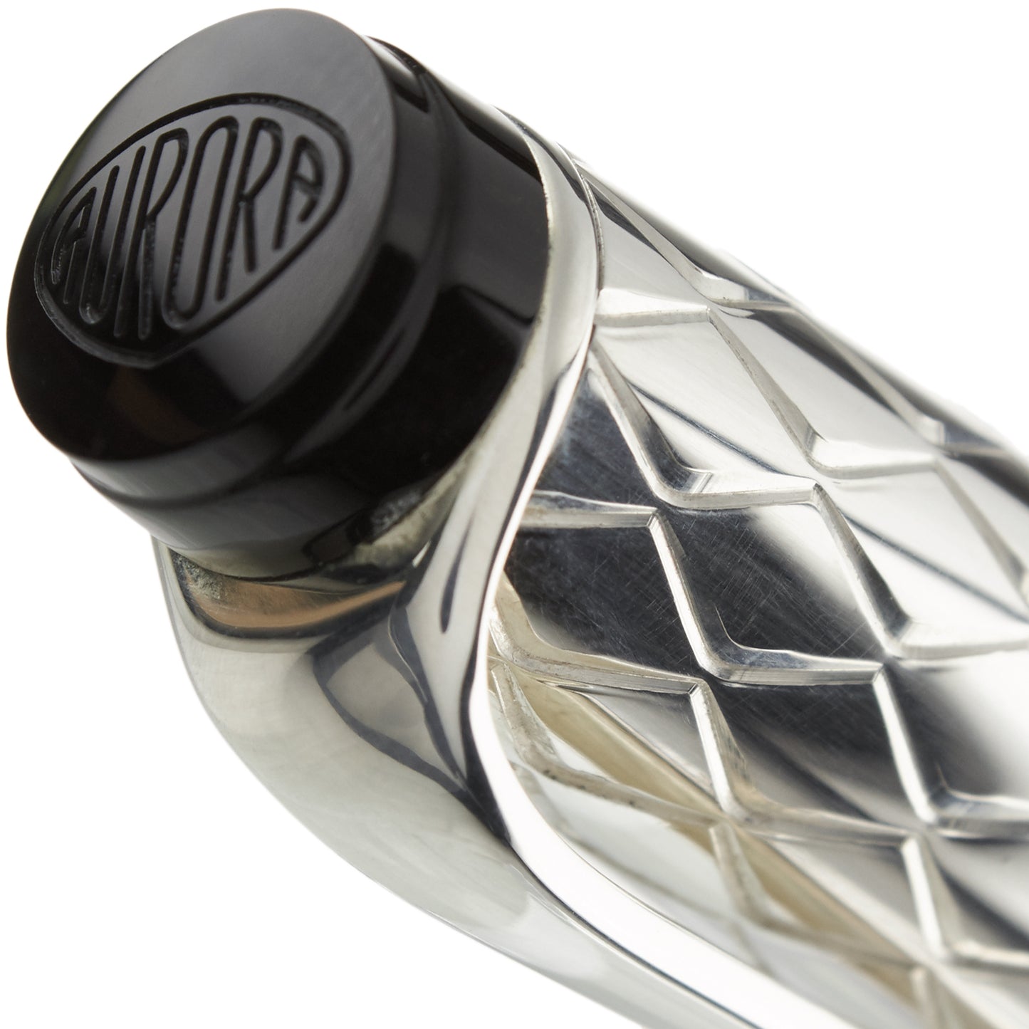 Aurora Riflessi Sterling Silver Cap Black Barrel - nibs.com