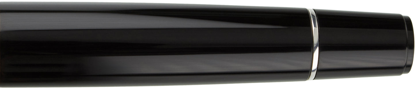 Aurora Riflessi Sterling Silver Cap Black Barrel - nibs.com