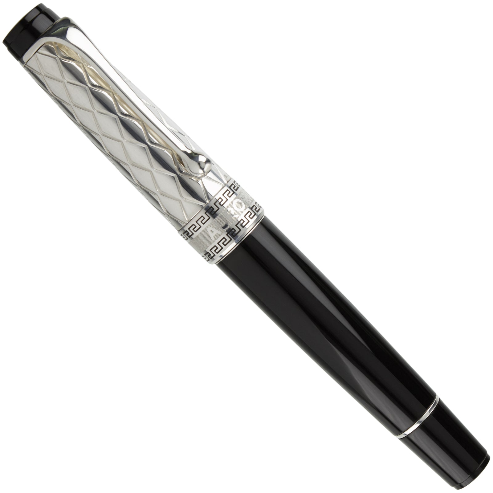 Aurora Riflessi Sterling Silver Cap Black Barrel - nibs.com