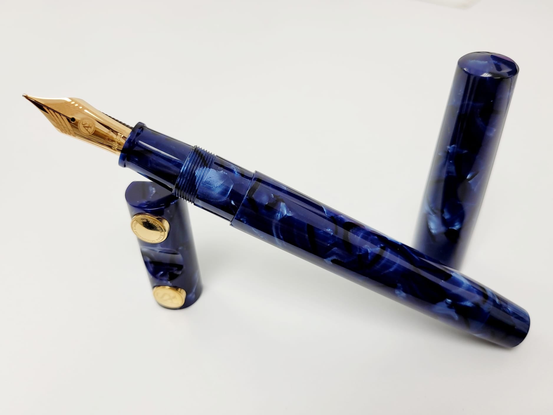 ASC Bologna Extra Minimalist Celluloid Blue La Royale Limited Edition - nibs.com