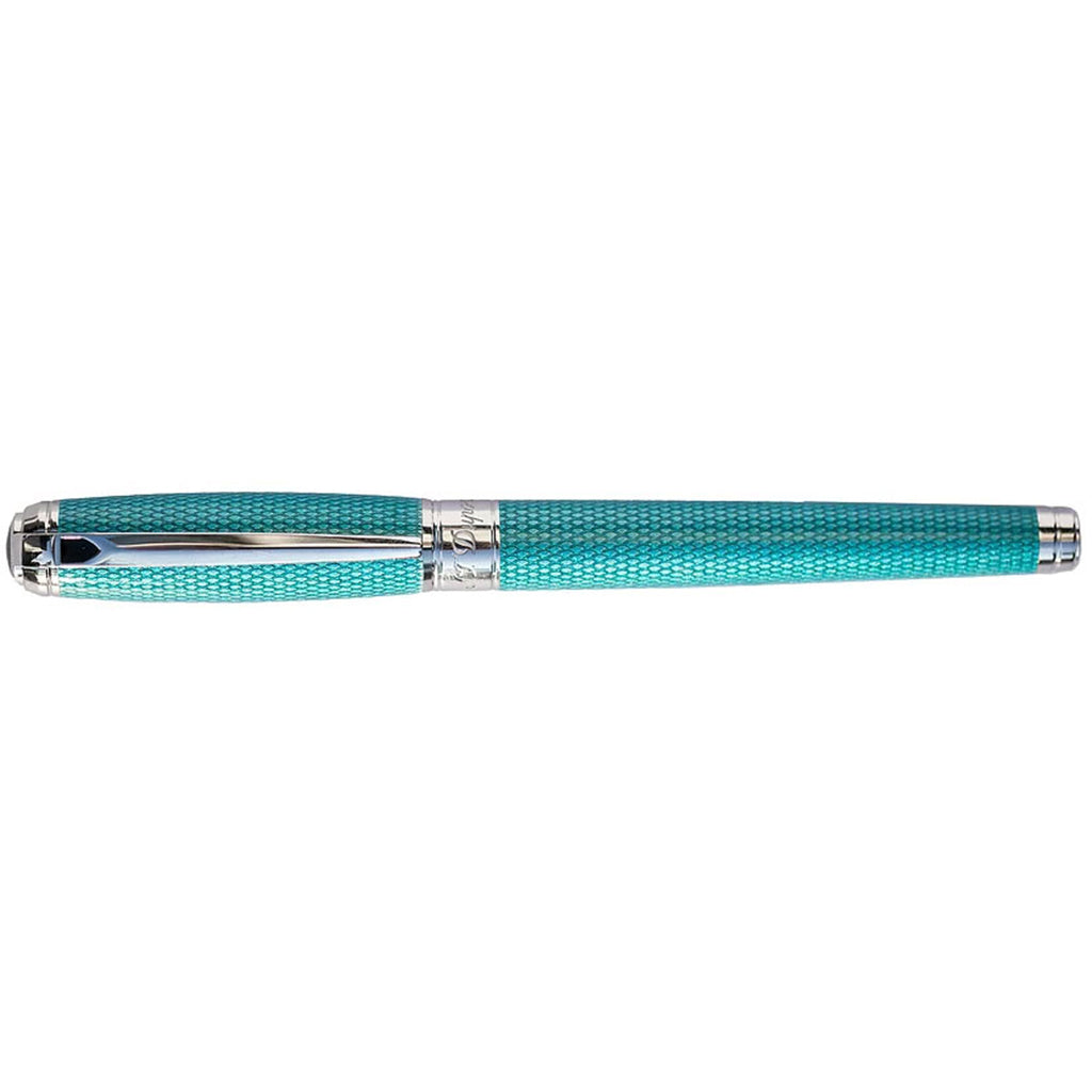 S.T. Dupont Line D Large Diamond Guilloché Aquamarine - nibs.com