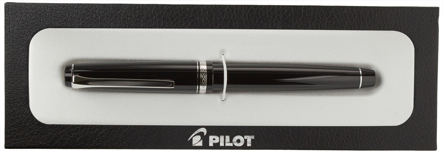 Pilot Falcon Resin Black Rhodium - nibs.com