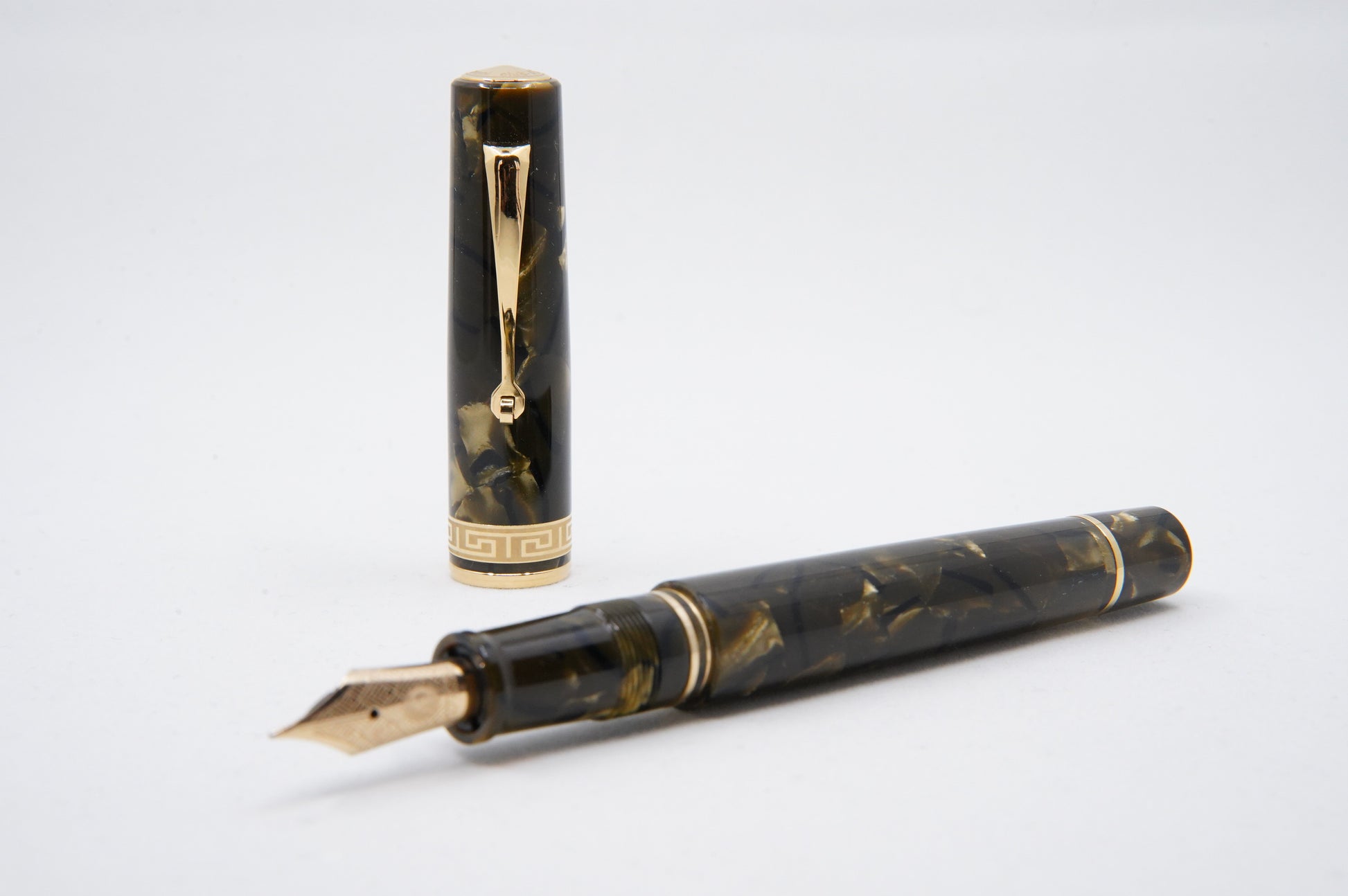 ASC Bologna Medio Green Autumn Celluloid Gold - nibs.com