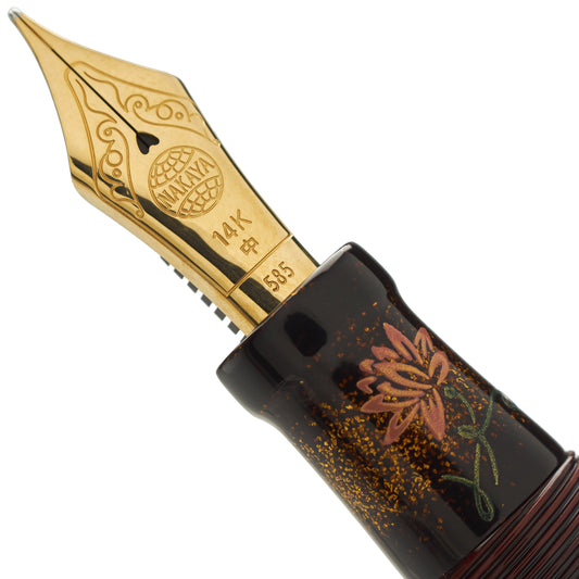 Nakaya Portable Writer Lotus Maki-e Kuro-tamenuri - nibs.com