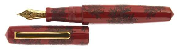 Nakaya Piccolo Writer Shinobu Red Black - nibs.com