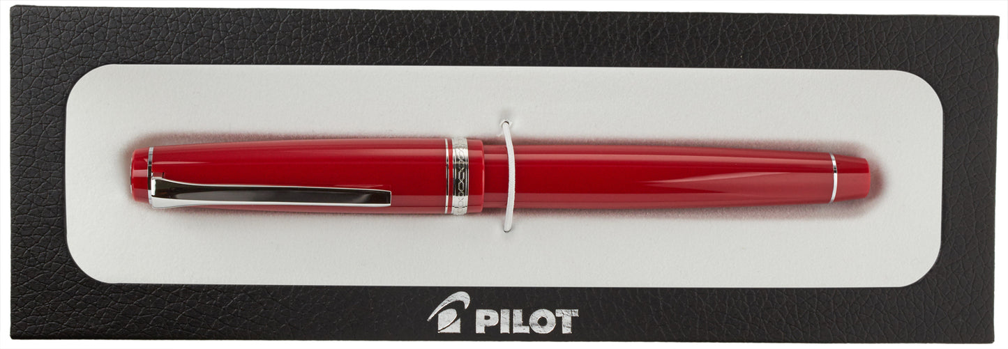 Pilot Falcon Resin Red Rhodium - nibs.com