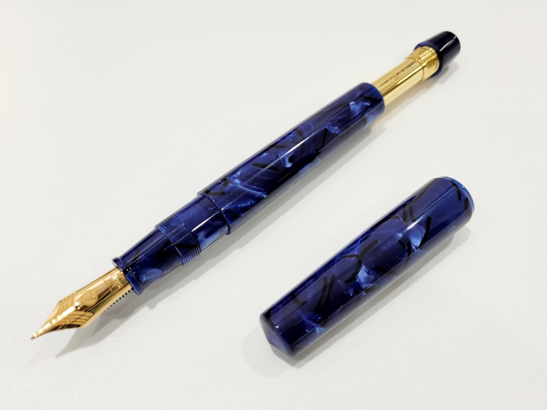 ASC Bologna Extra Minimalist Celluloid Blue La Royale Limited Edition - nibs.com