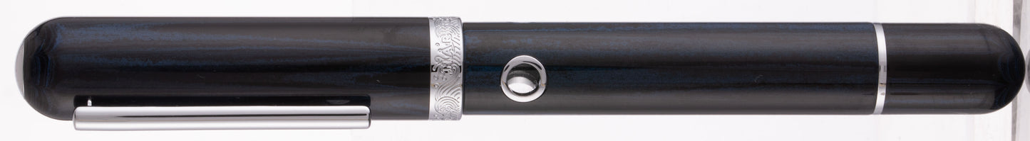 Narwhal Nautilus Maylandia Blue Ebonite 14k - nibs.com