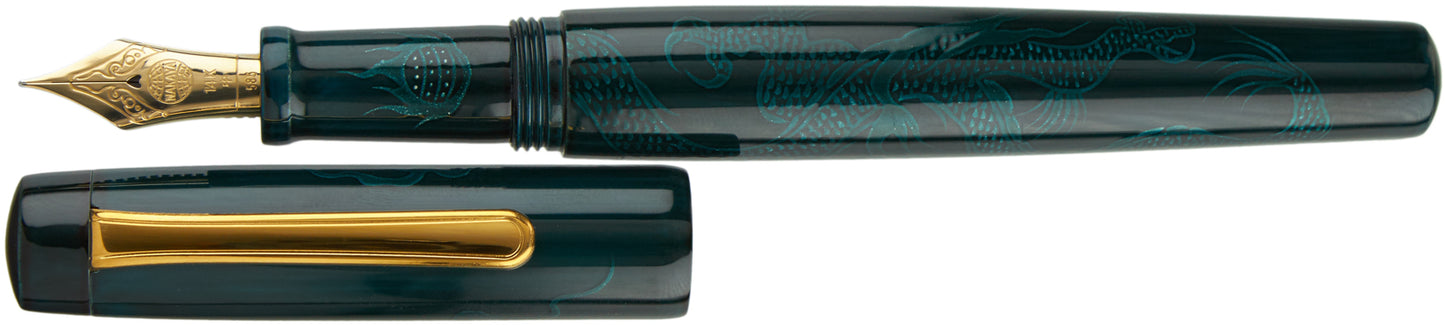 Nakaya Neo Standard Ascending Dragon Ao-tamenuri - nibs.com