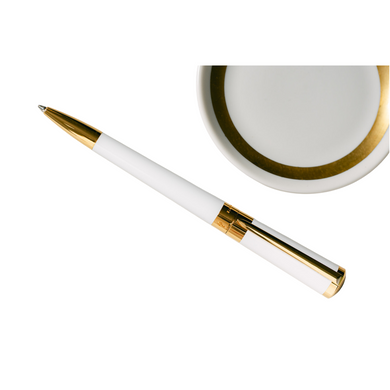 S.T. Dupont Liberte Ballpoint White and Gold- Ballpoint – Nibs.com