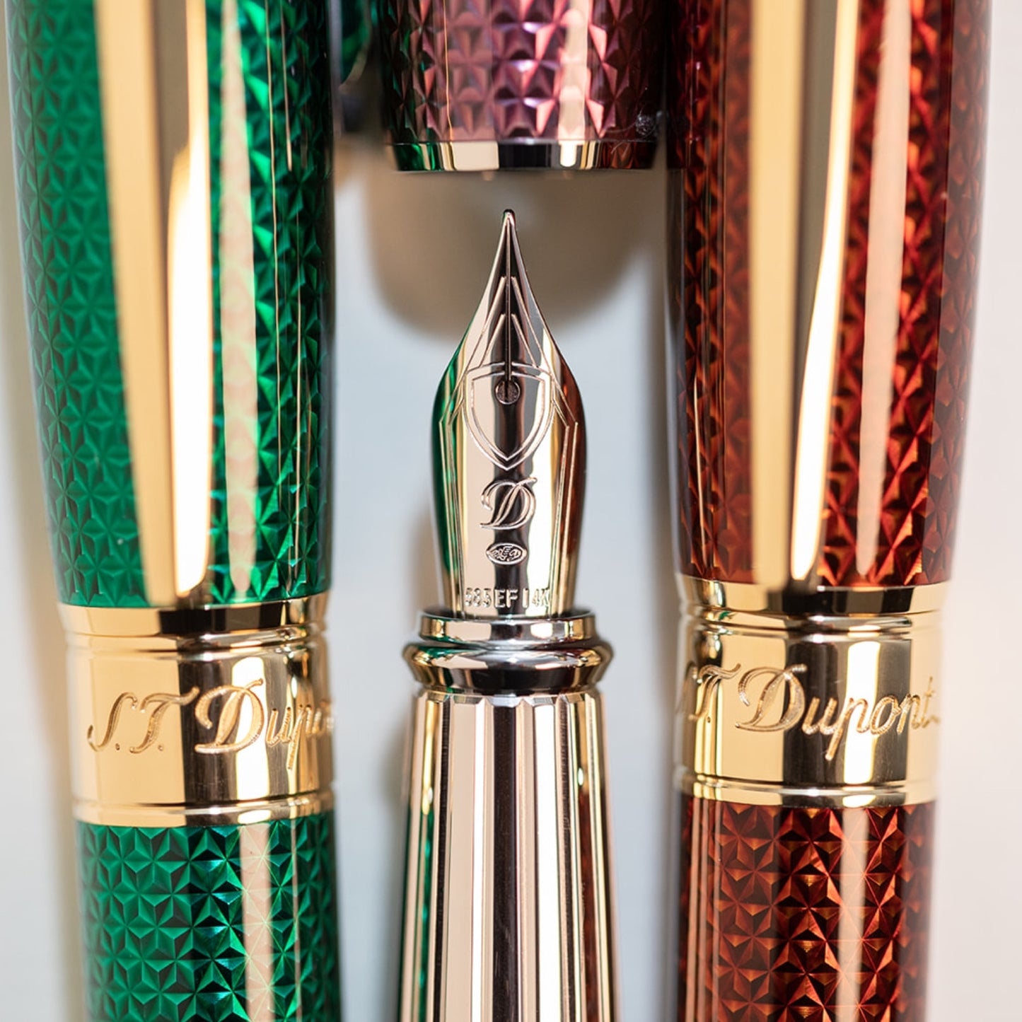 S.T. Dupont Line D Large Firehead Guilloché Amber